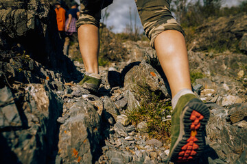 Wall Mural - hiking in the mountains