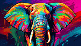 Fototapeta Dziecięca - elephant on colorful background