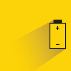 battery icon with shadow on yellow background