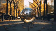 Urban Park Reflection In Crystal Ball