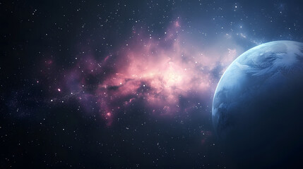 galaxy wallpaper with pink and blue stars in the background, in the style of dreamy atmosphere