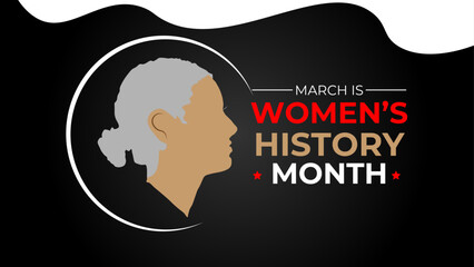 Wall Mural - Women's History Month. Celebrated annual in March to mark women’s contribution to history. Female symbol. Women's rights. Girl power in world. banner, cover, poster, flyer, card. Vector illustration