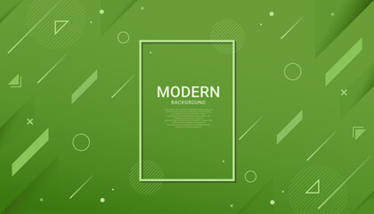Wall Mural - abstract gradient geometric shape green lines background wallpaper
