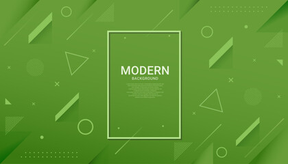 Wall Mural - abstract gradient geometric shape green lines background wallpaper
