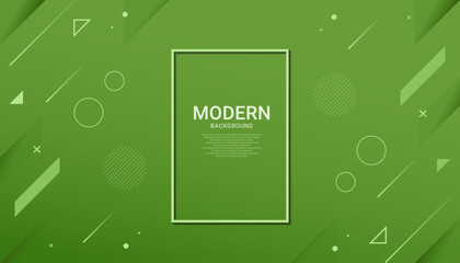 Wall Mural - abstract gradient geometric shape green lines background wallpaper