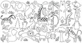 Fototapeta Pokój dzieciecy - Doodle of cute animal sketch. outline vector illustration.