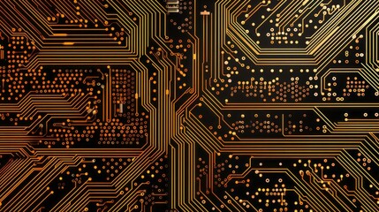 Poster - Complexity Unveiled: Seamless Technology Motherboard Microcircuit Pattern