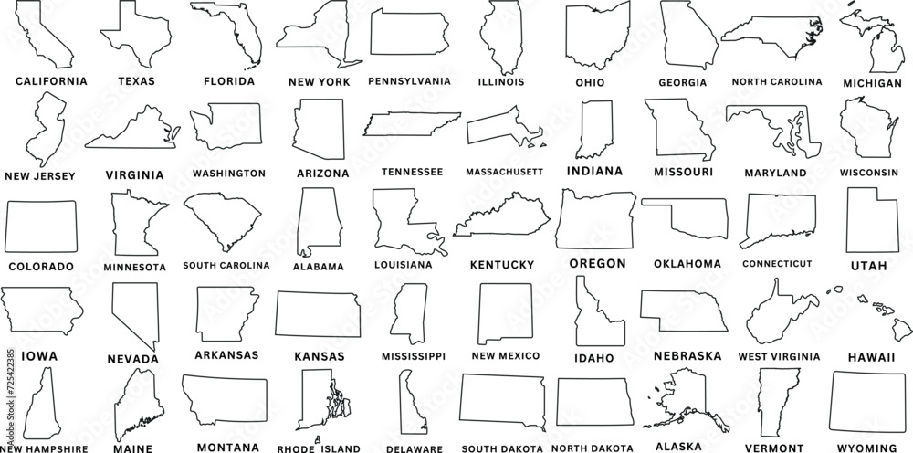 USA state Map and map outlines - 1000 F 725422385 A1pNEzoYfPYJKOrUqIB6zdHzdvkjaYSS 