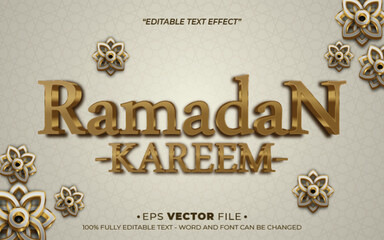 Poster - ramadan kareem 3d text effect editable vector and background