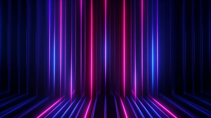 Wall Mural - futuristic neon lights in a dark corridor background concept