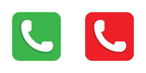 Poster - phone call green and red buttons. accept and decline call icon for mobile app and ui. vector illustration on transparent background.