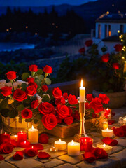 Canvas Print - burning candles in the church