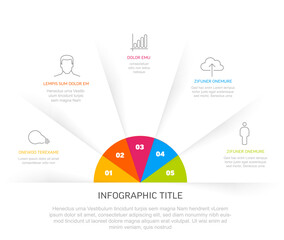 Poster - Vector Light  multipurpose fan Infographic with five elements template