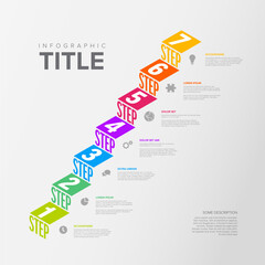 Poster - Infogrpahic seven stairs steps diagram template