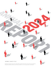 Poster - abstract light annual report cover with people icons