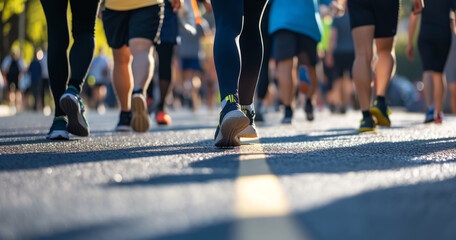 a group of people, athletes and members of the public, who voluntarily participated in the charity m