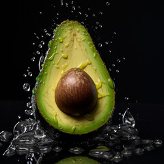 Wall Mural - avocado and water drops