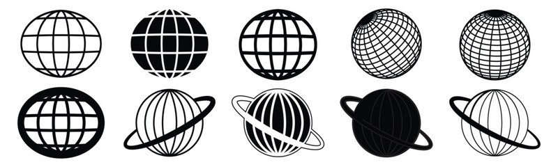 Wall Mural - world icon flat. globe icon illustration
