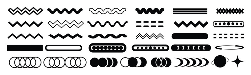 Wall Mural - set of different geometric shapes. retro elements for arrow, circle, web, vintage, advertisement, bo