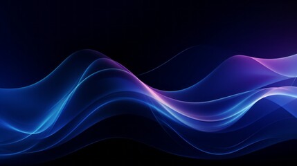 Poster - Mesmerizing abstract dark blue wavy wave background with elegant lines design - artistic composition for creative projects
