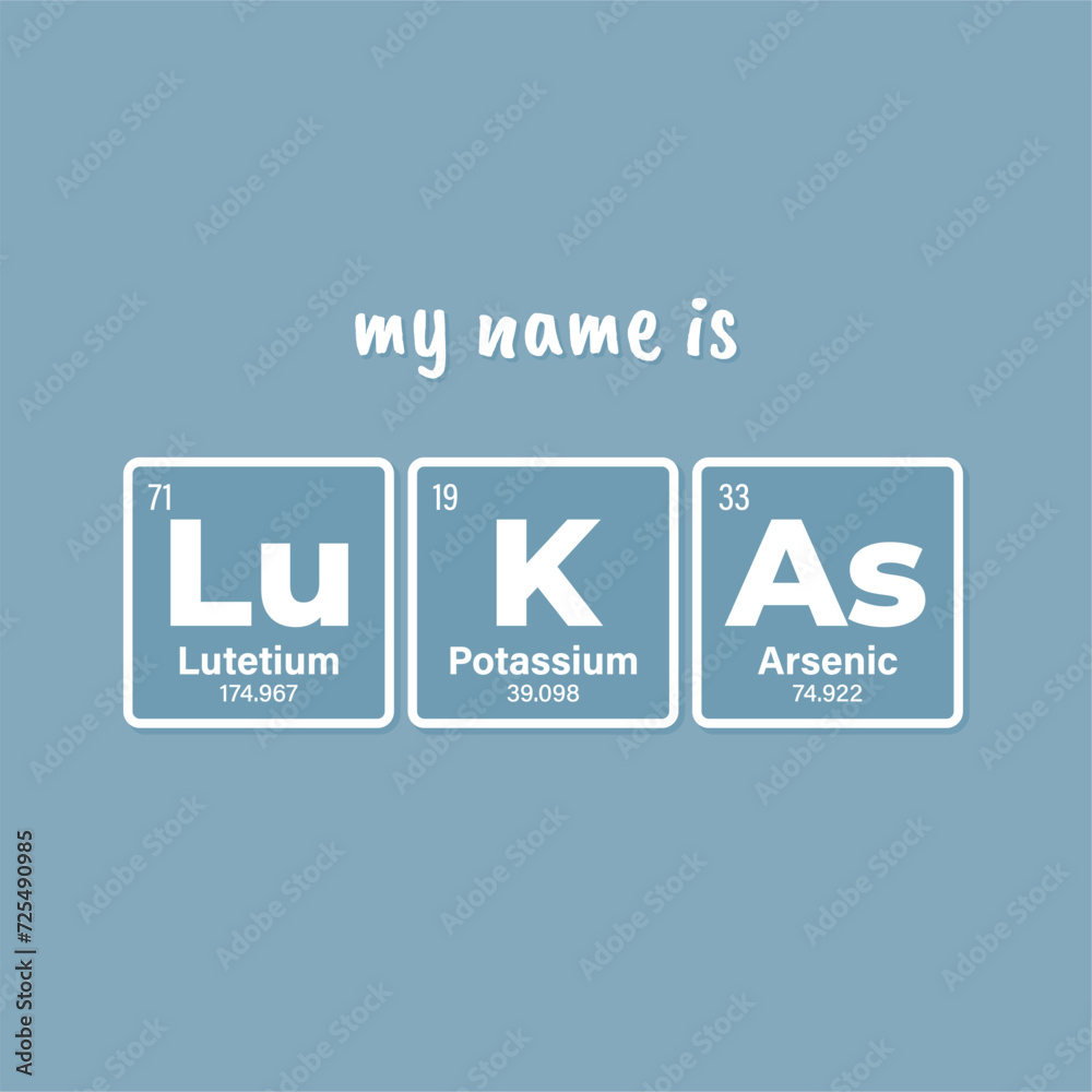 Lukas Vector Vector inscription name LUKAS composed of individual elements of the ...