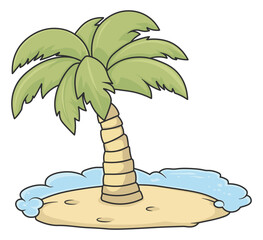 Sticker - palm tree on the island