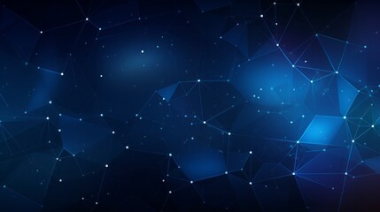 Poster - Futuristic polygonal technology: abstract digital design on dark blue background