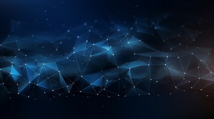 Poster - Futuristic polygonal technology: abstract digital design on dark blue background