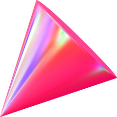Poster - 3d render pink holographic iridescent primitive