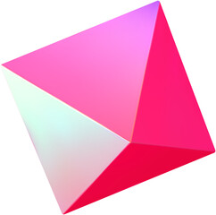 Poster - 3d render pink holographic iridescent primitive