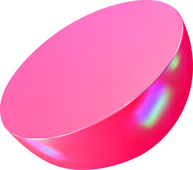 Poster - 3d render pink holographic iridescent primitive