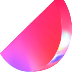 Poster - 3d render pink holographic iridescent primitive