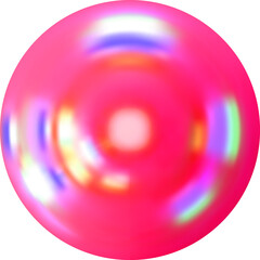 Poster - 3d render pink holographic iridescent primitive