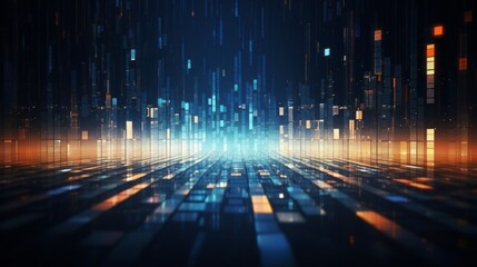 Poster - Futuristic data transfer: abstract cyber background in technology concept