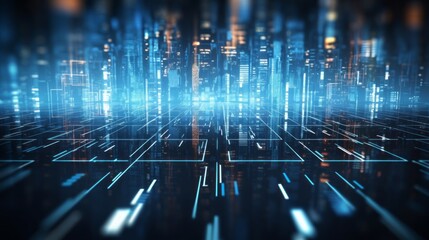 Poster - futuristic data transfer: abstract cyber background in technology concept