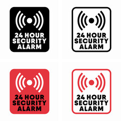 Canvas Print - 24 Hour Security Alarm vector information sign