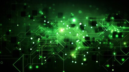 Poster - Vibrant abstract green tech background with interconnected elements – high-tech digital design concept for creative projects