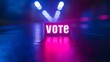 Blurred magical background with go vote text, emphasizing voting and democratic participation