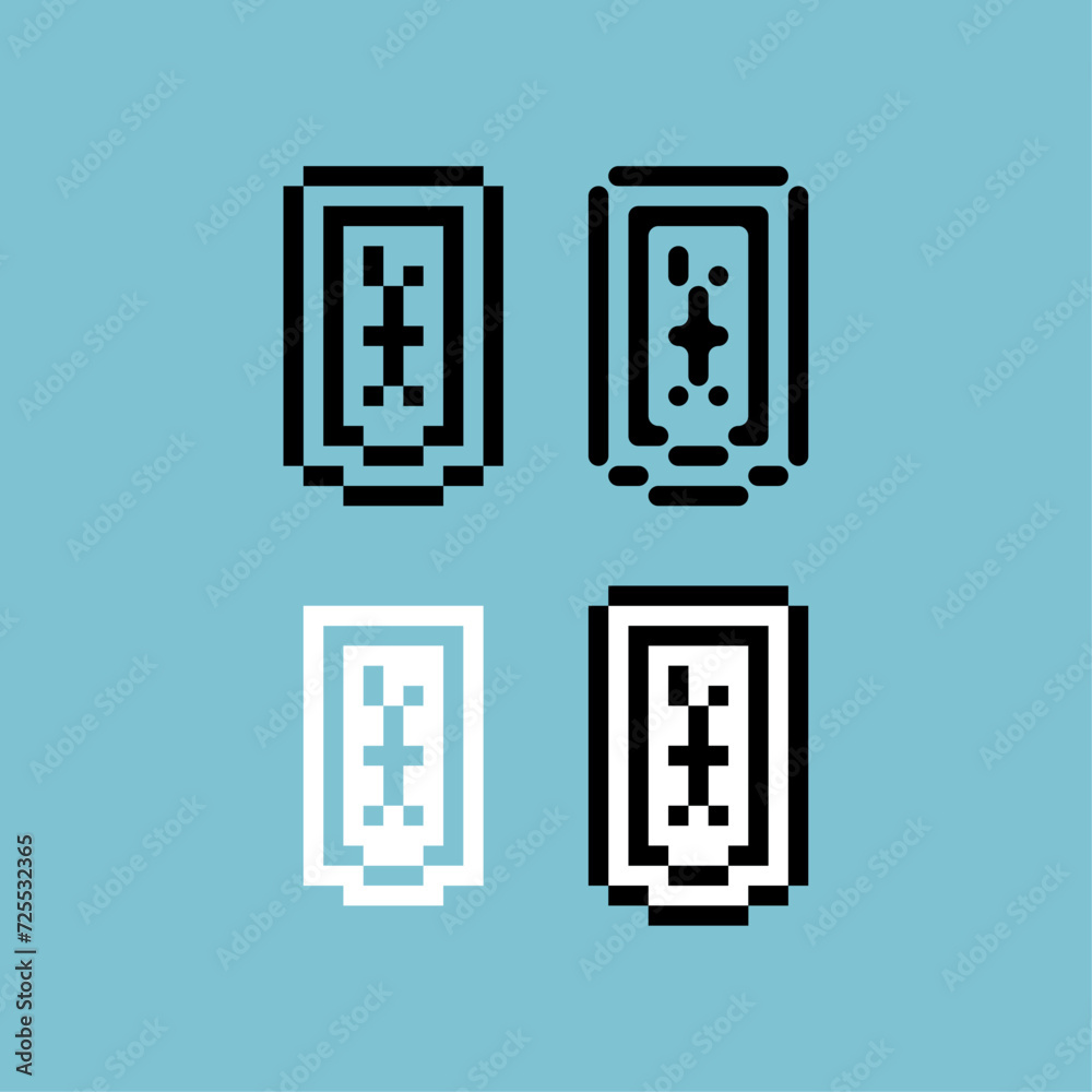 Image vectorielle Stock Pixel art outline sets icon of money gift ...
