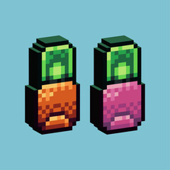 Poster - Isometric Pixel art 3d of money gift envelope icon for items asset. Angpao icon on pixelated style.8bits perfect for game asset or design asset element for your game design asset.