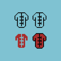 Poster - Pixel art outline set icon of lunar shirt variation color.Chinese shirt icon on pixelated style. 8bits perfect for game asset or design asset element for your game design. Simple pixel art icon asset.