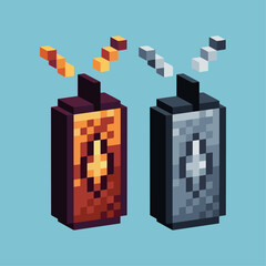 Poster - Isometric Pixel art 3d of lunar long candle icon for items asset.Chinese candle icon on pixelated style.8bits perfect for game asset or design asset element for your game design asset.