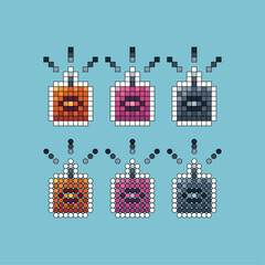 Poster - Pixel art stroke sets icon of lunar candle variation color. Candle icon on pixelated style. 8bits perfect for game asset or design asset element for your game design. Simple pixel art icon asset.
