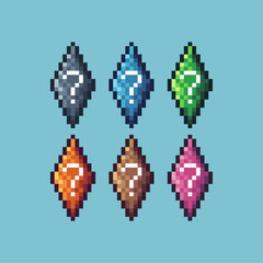Poster - Pixel art sets icon of question stone variation color.question icon on pixelated style. 8bits perfect for game asset or design asset element for your game design. Simple pixel art icon asset.