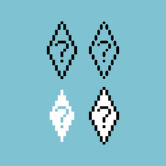 Leinwandbilder - pixel art outline sets icon of question stone variation color.question icon on pixelated style. 8bit