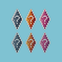 Poster - Pixel art stroke sets icon of question stone variation color.question icon on pixelated style. 8bits perfect for game asset or design asset element for your game design. Simple pixel art icon asset.