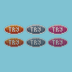 Poster - Pixel art stroke sets icon of try button variation color. Try again icon on pixelated style. 8bits perfect for game asset or design asset element for your game design. Simple pixel art icon asset.