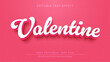 Happy valentine 3d editable text effect. Pink text effect mockup template
