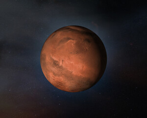 Wall Mural - view of mars planet in outer space. elements of this image furnished by nasa.