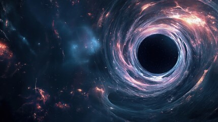 Wall Mural - A black hole in space. Generative AI